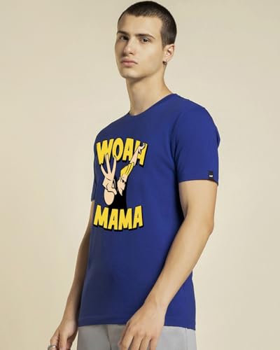 Image of Bewakoof X Cartoon Network Johnny bravo Men's Cotton Jersey Graphic Print Regular Fit Half Sleeve Round Neck T-Shirt | Tshirt for man | Tshirt for men cotton | Tshirts for men stylish | Casual Wear | Street Wear
