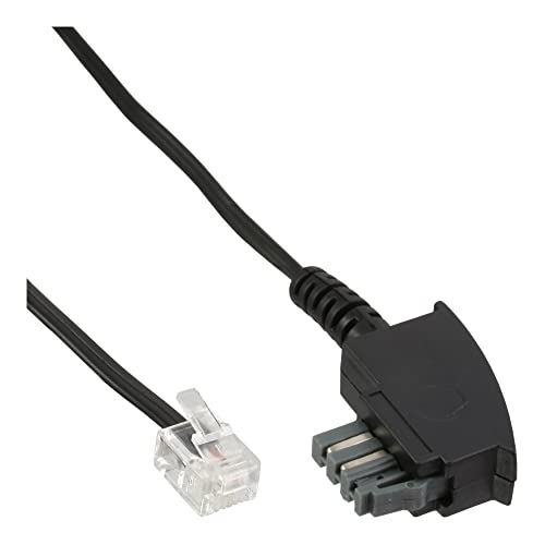 InLine 18810B TAE-N Anschlußkabel, TAE-N zu RJ11 (6P4C), 10m, Schwarz