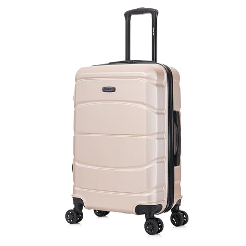 Image of DUKAP SENSE 24-Inch Medium Hardside Spinner Luggage Durable Champagne