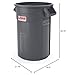 Suncast Commercial Products 32 Gallon Trash Can with Vented Channels, Ergonomic Handles, Rolled Upper Lip, Made in the USA, Gray