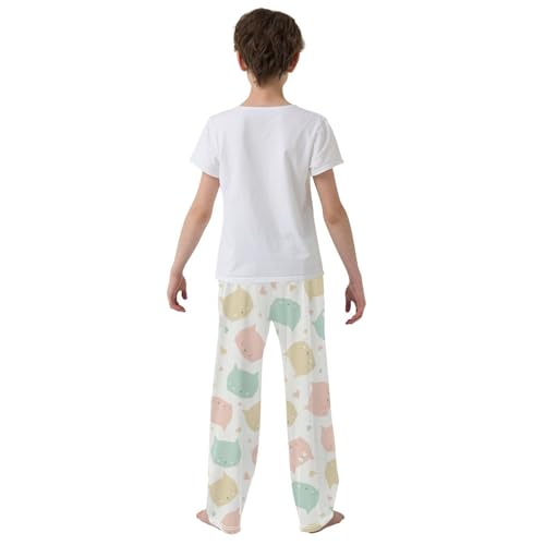 Boys' Pants Animal Colorful Cat Heart Cute Cartoon Long Bottoms Jogger Pants Elastic Waist Trousers with Pockets S-XL3