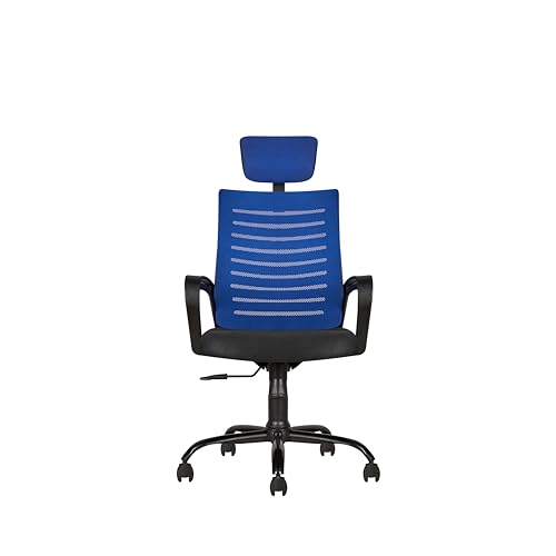 Image of CELLBELL Desire C104 Mesh High Back Ergonomic Office /Study Revolving /Computer Chair for Work from Home - Metal Base, Seat Height Adjustable, Blue