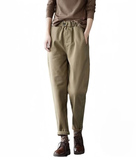 冬のウェア裏起毛テーパードパンツ