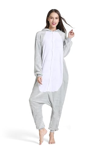 Yimidear® Unisex Adult Pajamas Cosplay Costume Animal Onesie Sleepwear Nightwear (XL, Grey)