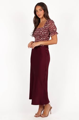 Image of Petal & Pup Women's Nellie Satin Midi Skirt