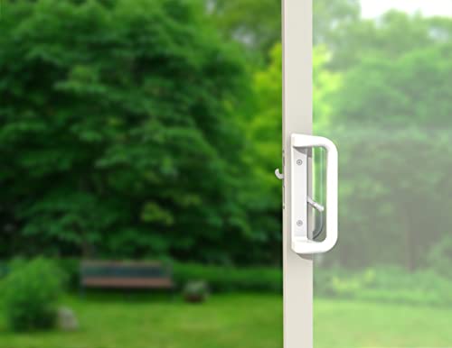 House Guard Sliding Patio Door Handle Set, Mortise Lock, 3-15/16", White - image 7