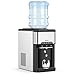 COSTWAY 3 in 1 Wasserspender Eiswürfelmaschine mit heißes/kaltes Wasser, Eiswürfel in 10min, Eismaschine 3L Wassertank, Eiswürfelbereiter 19kg/Tag für Zuhause, Büro
