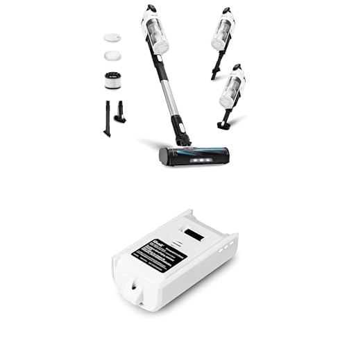 Image of LEVOIT LVAC-200 Cordless Vacuum Cleaner, Black & White+ Replacement Battery, 2200mAh, Up to 50 Minutes Runtime