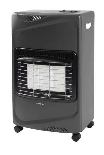 INFINITON HG-B16 – Estufa de gas, Negra, 4100W, 73cm, Panel cerámico, Propano o Butano, Superficies hasta 30m², Sensor oxígeno, Uso interior