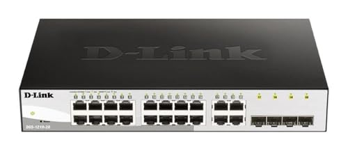 Switch Gigabit 16 puertos D-Link DGS-1210-20/E con 4 SFP y VLAN automatica 1U 4