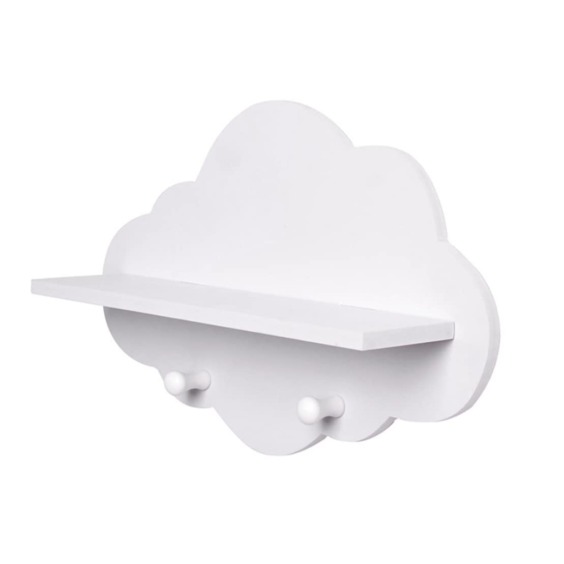 Tsawntd Cloud Shelves White Cloud Shape Wood Floating Shelf Coat Hanger Storage Rack Nursery Accessories Wall Shelves for Nursery Wood Floating Shelf