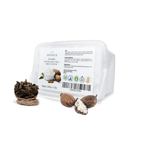 Base de jabón con glicerina cristallina SAVOLUX 2 kg Base de jabón natural de Karité Orgánica Perfetta per creare artigianali Suministros para la Fabricación de Jabón Artesanal con cristalli per