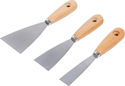 BGS Diy 85218 | Serie di spatole | Manico in legno | 30 / 50 / 80 mm | 3 pz.