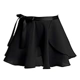 Alvivi Kids Girls Basic Classic Chiffon Ballet Dance Wrap Skirts with Tie Waist Size 4-16 Black 5-6