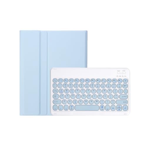 Clavier détachable avec touches rondes et étui cuir bleu pour iPad Air 10.9