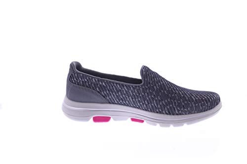 Skechers Go Walk 5 Miracle Sapatilha Feminino, 37, Cinza Escuro/ Rosa Choque
