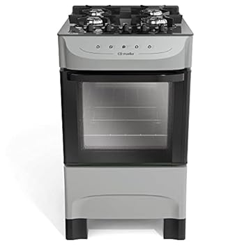 Fogão Mueller titânio 4 Bocas com mesa de vidro e acendimento Mfv4bb