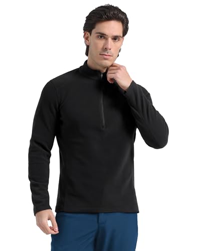 Pioneer Camp Mens Quarter Zip Pullover Fleece Sweater with Zipper Pocket Long Sleeve Sweatshirt Lightweight Thermal Jacket2