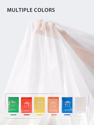 Image of SaphiRose Disposable Rain Ponchos Emergency Clear Poncho