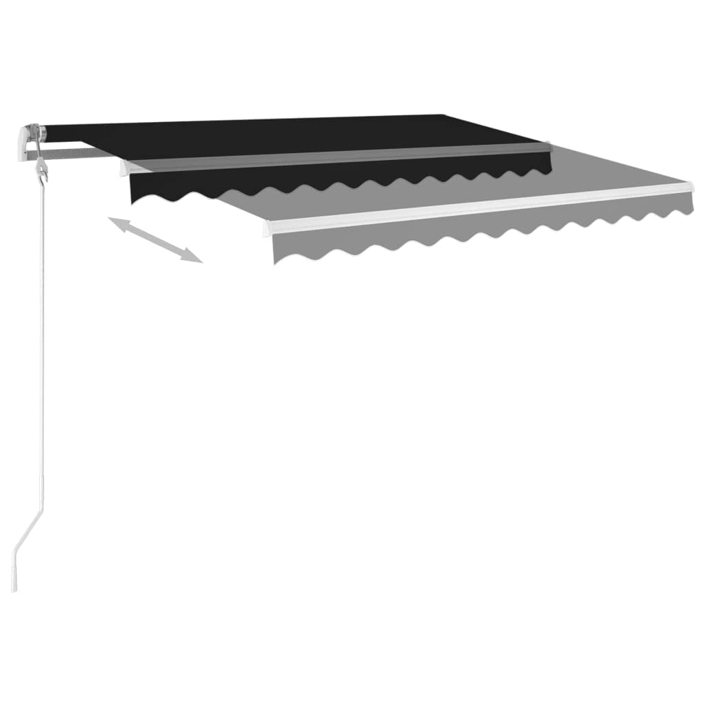 Festnight Store Banne Motorisé 3x2,5 Store banne Electrique avec Télécommande Auvent Rétractable à Bras Repliable pour Balcons Terrasse et Jardin-Anthracite-300 x 250 cm