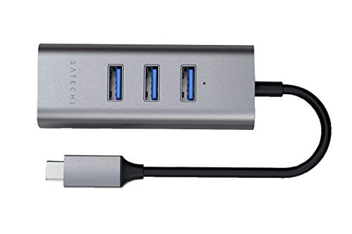 SATECHI Hub USB C 2 in 1 in Alluminio con 3 Porte USB 3.0, Porta Ethernet Gigabit, Plug & Play, Adattatore Multiporta per MacBook Air & Pro, iPad, Chromebook, ThinkPad e altro – Grigio Siderale - Hub USB - Immagine 7