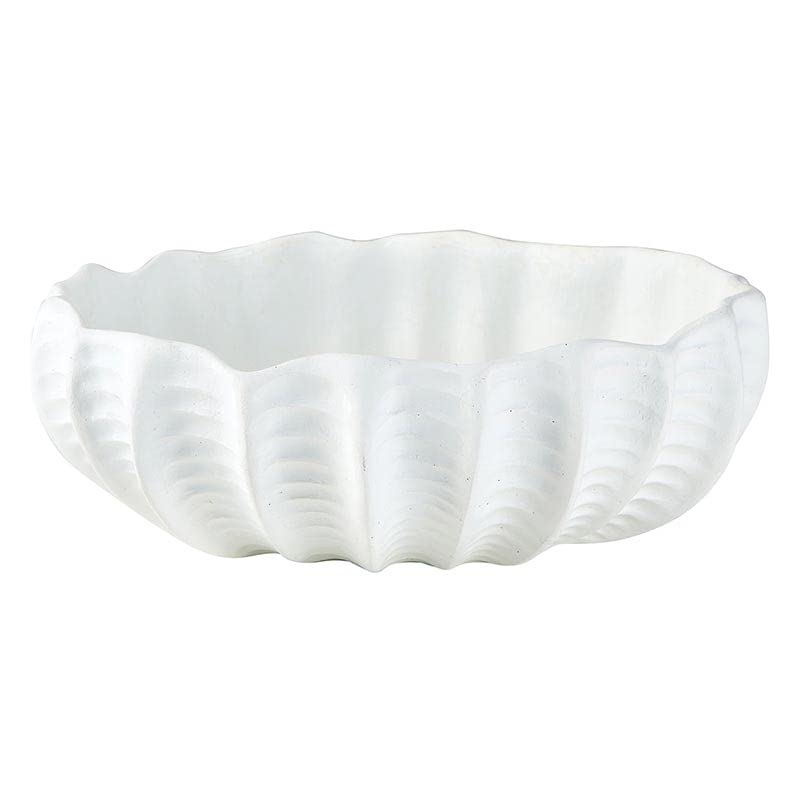 47th & Main Kıyı Kabuklu Kase Masa için Ev Dekoru, 9" U x 7" G x 3.25" Y, Mat Beyaz