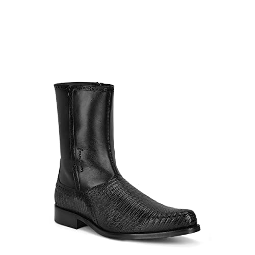 Franco Cuadra Men's Dress Boots in Genuine Lizard Leather Black2