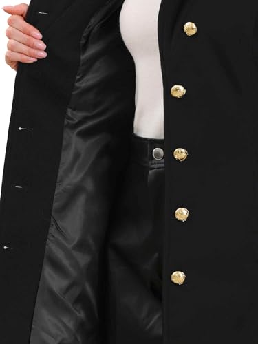 Image of Allegra K Pea Coats for Women Long Winter Stand Collar Belted Single Breasted Trench Coat 2025