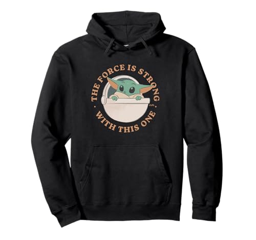 Sweat Grogu Star Wars noir à capuche imprimé The Force is Strong
