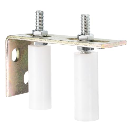 QUARKZMAN 2pcs Galet Guide pour Portail Coulissant 30x80mm, M12 Roulette Nylon avec Équerre Guide au Sol pour Porte Grange Coulissante, Roue Universel Guidage...