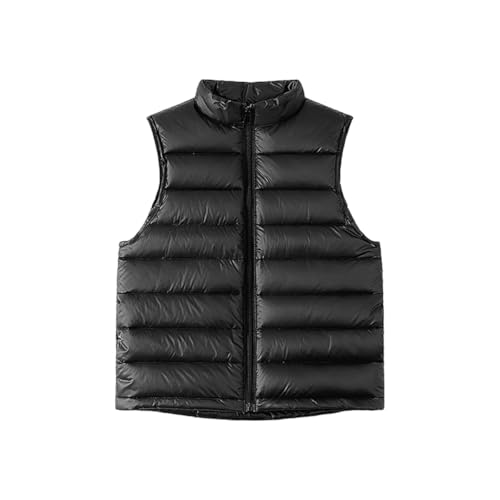 NATUST Boys Girls Sleeveless Puffer Vest Down Gilet Kids Bodywarmers Outwear Jackets Black 11-12 Years