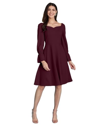 Image of Selvia Western Lycra Plain One Piece Fit & Flare