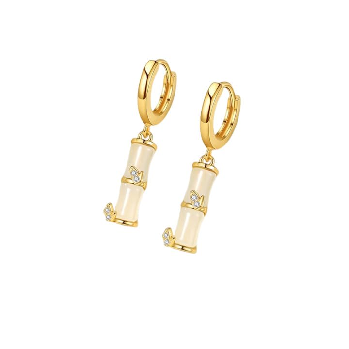 Boucles d'oreilles en jade Hetian cylindrique anti douleur