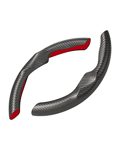 Canvcle Custom-Fit Steering Wheel Cover For Tesla, Telsa Model 3 / Y Carbon Fiber Steering Wheel Cover For Men/Women, Anti-Slip, Comfortable Grip, Breathable, Model 3 / Y Accessories (Grey) #TOP7