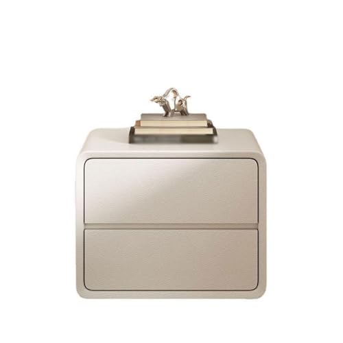 EINES Veladores Mesita de Noche for Dormitorio de Gama Alta, Minimalista, Creativa, pequeña, de Madera Maciza, Estilo Crema, Ligera y de Lujo