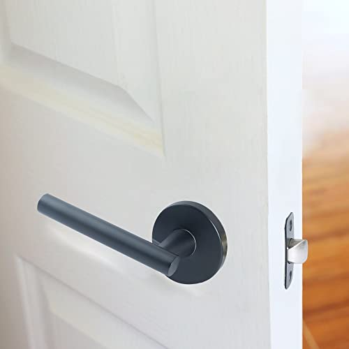 Image of Design House Eastport Passage Door Lever, Matte Black | Surface, Contemporary /Modern, Zinc, Hardware, 582627