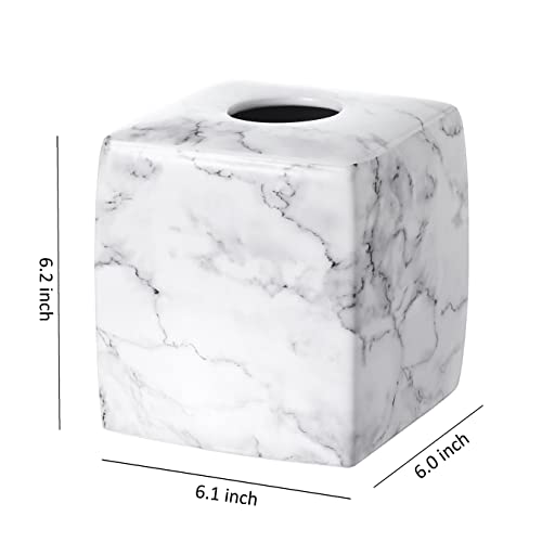 Motifeur Ceramic Tissue Holder, Decorative Square Tissue Cover Box (Marble Look) #TOP1