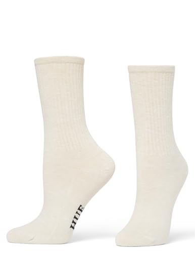 Image of HUE Women's Casual Ribbed Must-have Crew Lightweight Athletic Socks 3 Pair Pack