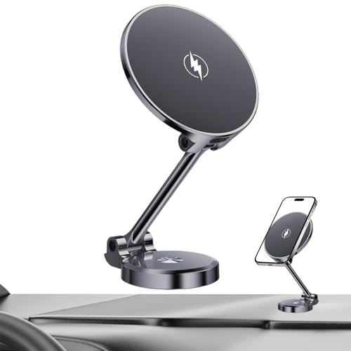 Soporte móvil para automóviles con cargador de teléfono para coche magnético de 15W y navegación