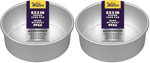 Wilton aluminum round cake pan, 8 x 3-in (pack of 2)