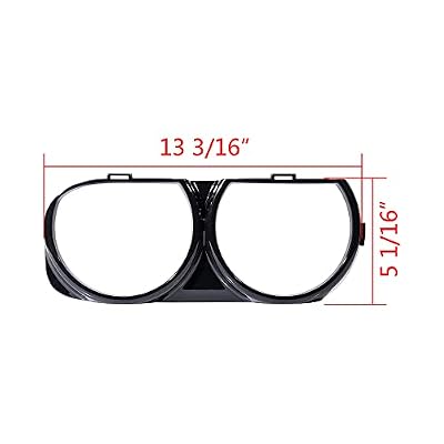 Astra Depot Left Right Headlight Bezel Cover Trim OE Replacement for 2015-2021 Dodge Challenger (Glossy Black)