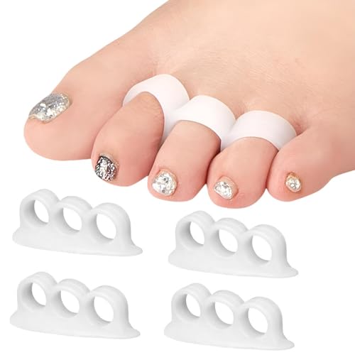 4 separadores de silicona para los dedos de los pies, para Hallux Valgus, martillo, dolor de pies.