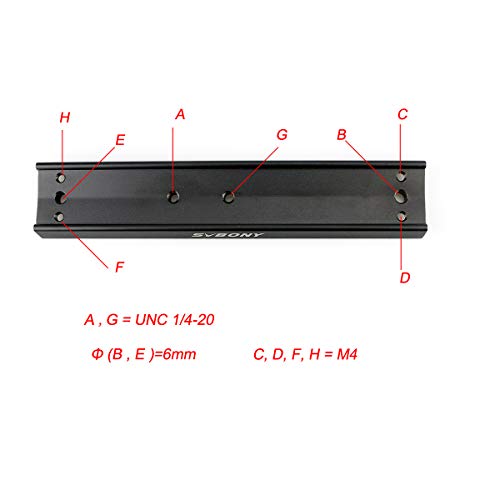 Svbony 8.26" Dovetail Mounting Plate, 210mm Universal Dovetail Metal Rails Telescope Accessories for OTA Equatorial Tripod - Image 2