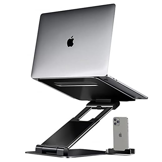 Ergonomic Laptop Stand for Desk, Adjustable Height up to 20", Laptop Riser Computer Pulpit Stand for Laptop, Portable Laptop Stands, Fits MacBook, Laptops 10 15 17 inches Laptop Holder and Laptop Desk
