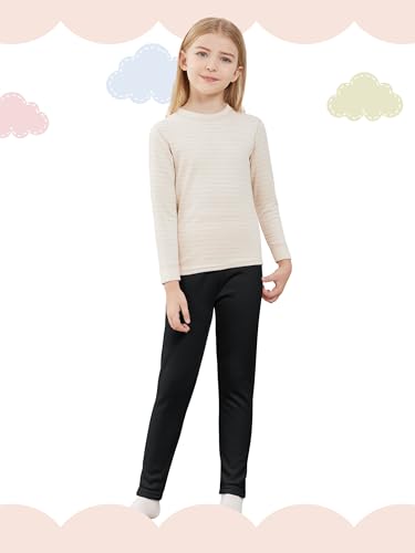 Girls Fleece Lined Leggings Cotton Kids Winter Warm Leggings Thick Thermal Tights Pants2