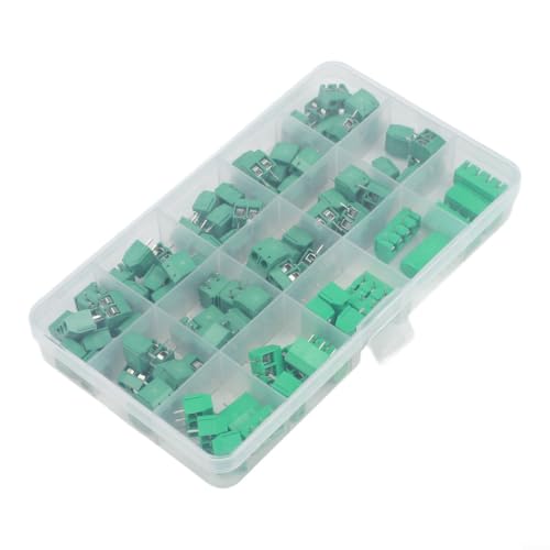 NiuLumea Kit de bloque de terminales KF301 verde de 508 mm de paso 2P 3P 4P conectores de tornillo PCB para Arduino para Raspberry Pi GPIO 150V 6A