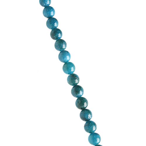 Image of Natural Stone Beads Blue Apatite 8mm Polished Round Smooth Gemstone Beads for Jewelry Making 15 Inch(Blue Apatite,8mm)