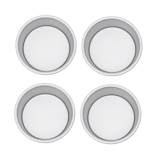 TOYANDONA 4 piezas Molde Redondo Desmontable Molde de Aleado Antiadherente para Pasteles Tartas y Postres Individuales