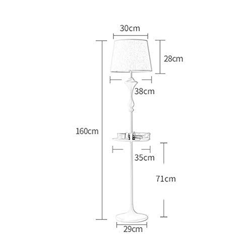 Lampadaire LED 8W télécommande longue portée et tablette en bois noir intégrée - 2