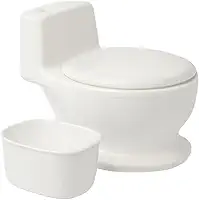 Troninho Pinico Infantil OHANA BABY Simulador de Privadinha Com Som Realista de Descarga Desfralde Divertido Para Bebes Meninos e Meninas Cor Branco